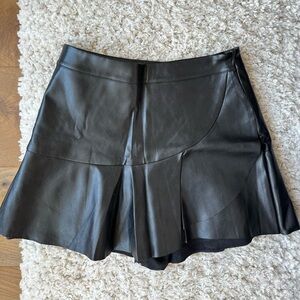 Black Leather Skirt With Built in shorts